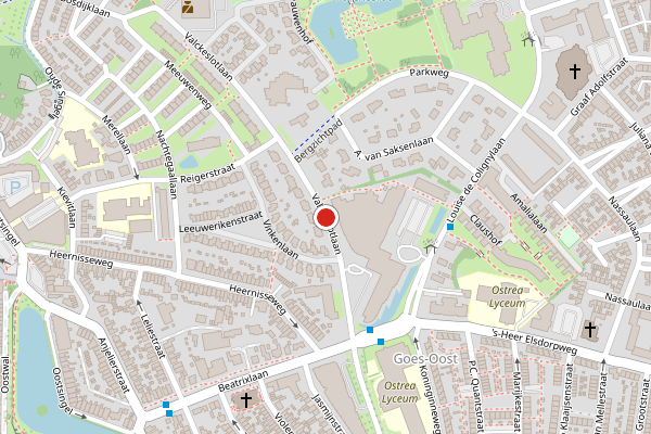 Brandweer-melding op Valckeslotlaan, Goes op 2 juni, kaart-overzicht