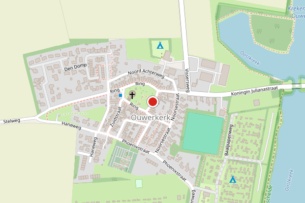 Brandweer-melding op Ring, Ouwerkerk op 1 juni, kaart-overzicht