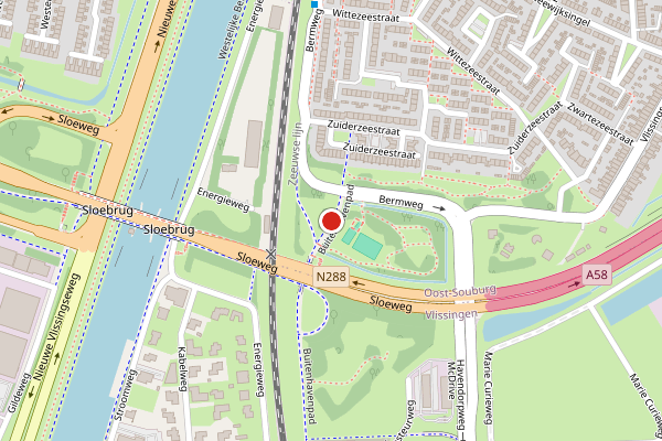 Brandweer-melding op Buitenhavenpad, Oost-Souburg op 3 juni, kaart-overzicht