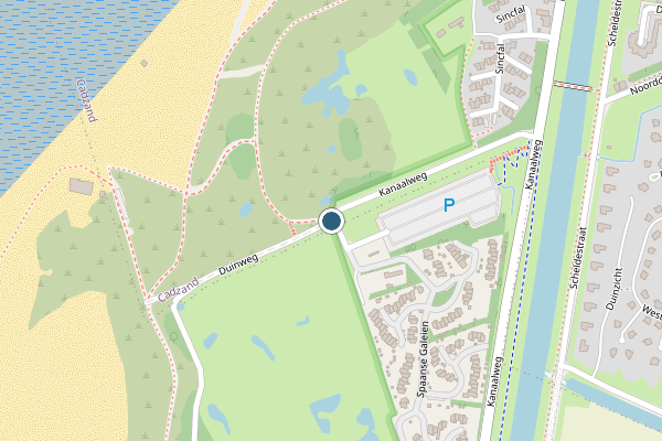 Politie-melding op Duinweg, Cadzand op 6 juni, kaart-overzicht