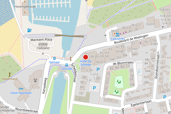 Brandweer-melding op Scheldestraat, Cadzand op 12 juni, kaart-overzicht