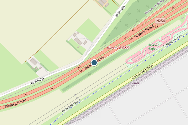 Politie-melding op Sloeweg Noord, Ritthem op 16 juni, kaart-overzicht