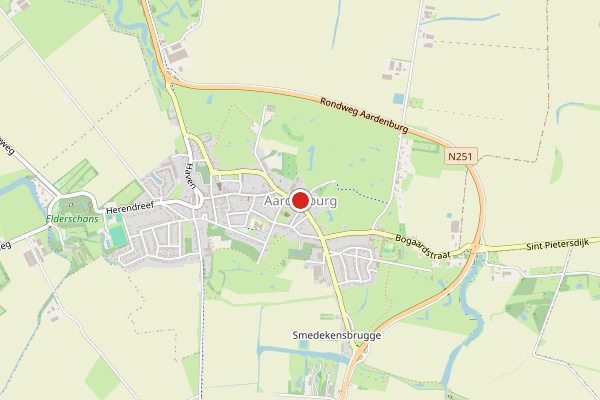 Brandweer-melding op Aardenburg op 17 juni, kaart-overzicht