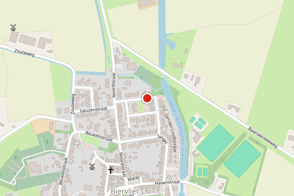 Brandweer-melding op I.C. van der Lindestraat, Biervliet op 18 juni, kaart-overzicht