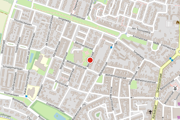 Brandweer-melding op Beatrixstraat, Terneuzen op 19 juni, kaart-overzicht