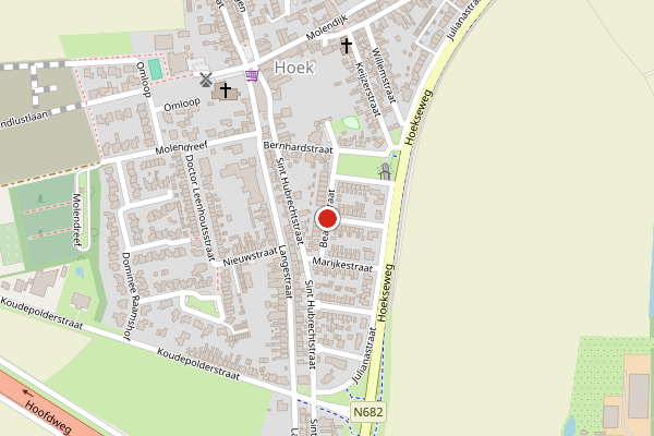 Brandweer-melding op Beatrixstraat, Terneuzen op 19 juni, kaart-overzicht