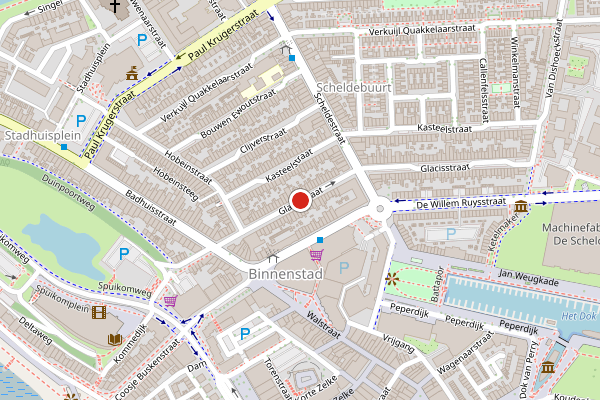 Brandweer-melding op Glacisstraat, Vlissingen op 19 juni, kaart-overzicht