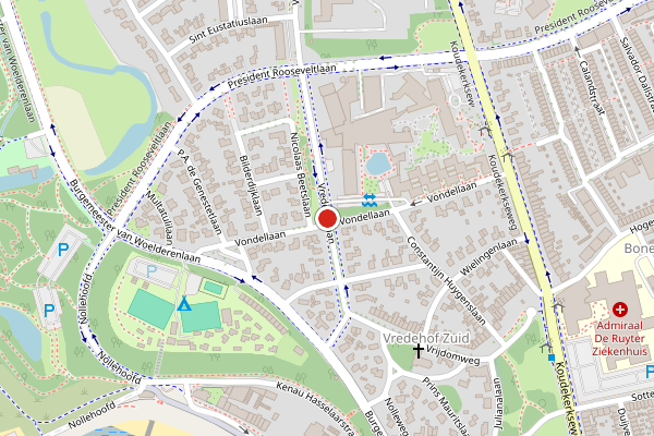 Brandweer-melding op Vredehoflaan, Vlissingen op 19 juni, kaart-overzicht
