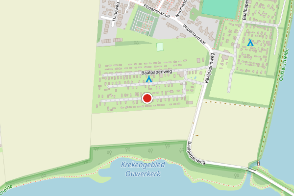 Brandweer-melding op Baalpapenweg, Ouwerkerk op 19 juni, kaart-overzicht