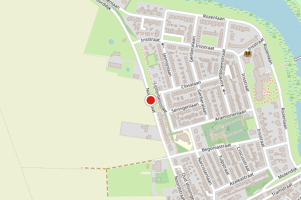 Brandweer-melding op Noordstraat, Hoek op 20 juni, kaart-overzicht