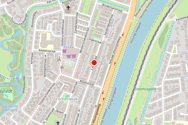 Brandweer-melding op Lingestraat, Middelburg op 21 juni, kaart-overzicht