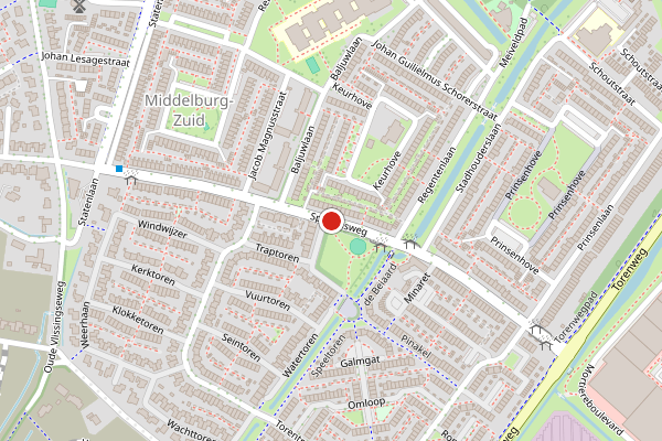 Brandweer-melding op Spinhuisweg, Middelburg op 21 juni, kaart-overzicht