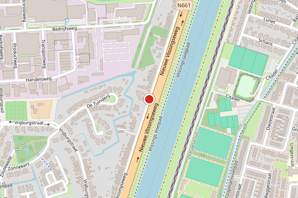 Brandweer-melding op Nieuwe Vlissingseweg, Vlissingen op 21 juni, kaart-overzicht
