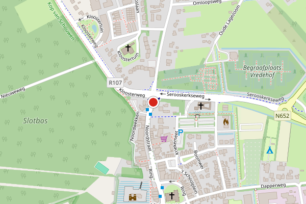 Brandweer-melding op Noordstraat, Burgh-Haamstede op 21 juni, kaart-overzicht