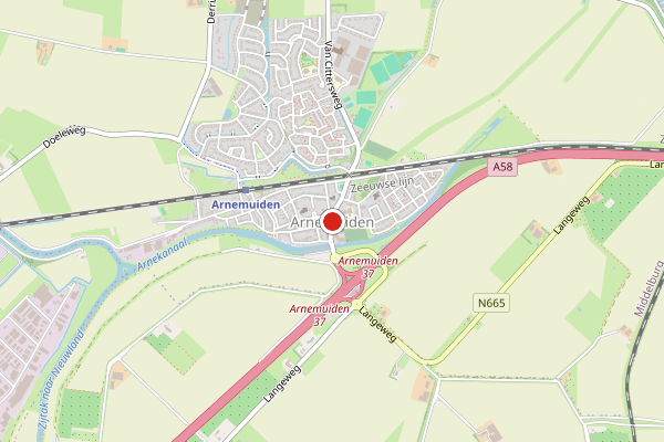 Brandweer-melding op Veerse Meer, Arnemuiden op 21 juni, kaart-overzicht