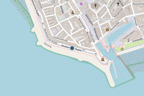 Politie-melding op Boulevard De Ruyter, Vlissingen op 21 juni, kaart-overzicht