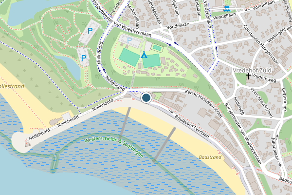 Politie-melding op Boulevard Evertsen, Vlissingen op 22 juni, kaart-overzicht