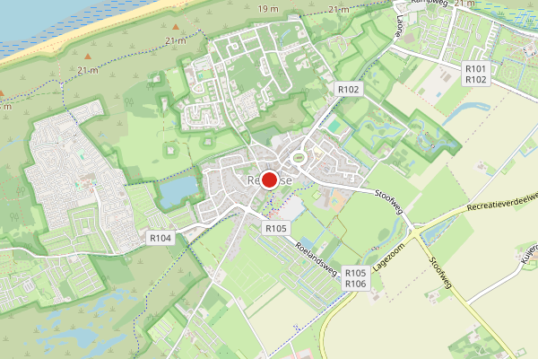 Brandweer-melding op Gat, Renesse op 25 juni, kaart-overzicht
