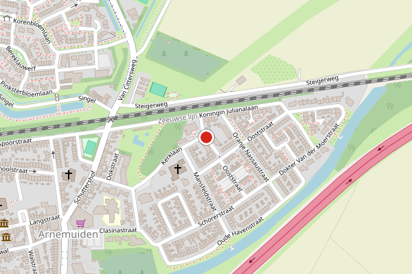 Brandweer-melding op Prins Bernhardstraat, Arnemuiden op 26 juni, kaart-overzicht