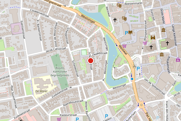Brandweer-melding op Schengestraat, Goes op 26 juni, kaart-overzicht